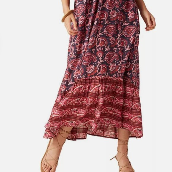 Figue Cosette Paisley Ruffle Midi Cotton Dress  Medium NWT $495 - Picture 2 of 8